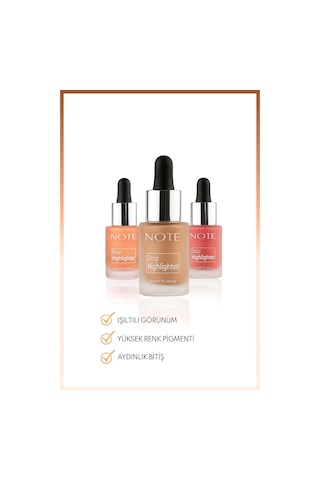 Note Cosmetique Drop Highlighter Işıltılı Likit Aydınlatıcı - 02 Charming Desert