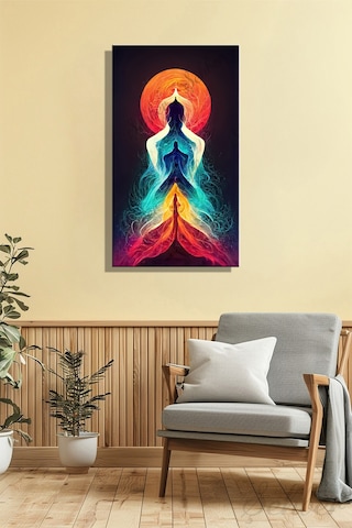 Panoramik Dikey Kanvas Duvar Tablosu Tekli Salon Mutfak Yatak Odası Ofis Kundalini Çakra