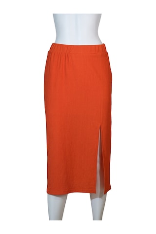 Kadın Yırtmaçlı Etek Turuncu