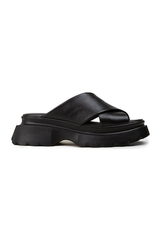 Deery Kadın Hakiki Deri Siyah Platform Terlik - L2519zsyhp01