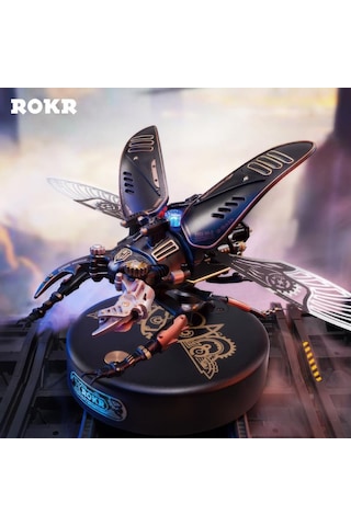 Rokr Mı03 Stag Beetle Dıy Mechanical 3d Puzzle Maket Model Seti 3d Model Kit Detaylı Dekoratif Hobi Seti Hareketli Ve Işıklı
