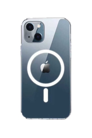 Apple iPhone 14 Uyumlu Kılıf Magsafe Wireless Kablosuz Şarj Destekli Sararmaz Şeffaf Darbe Emici Kapak