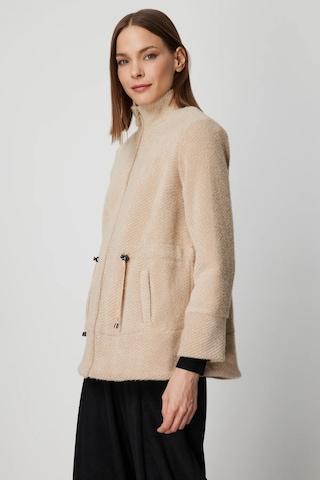 On Fashion Beli Bağcıklı Dik Yaka Mont Bej