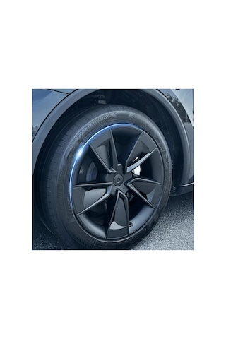 Red Lion Parts Tesla Model Y Juniper 2025+ Uyumlu 19 İnç Uberturbine New Star Stil Jant Kapağı Seti - Siyah-koyu Gri 4 Adet