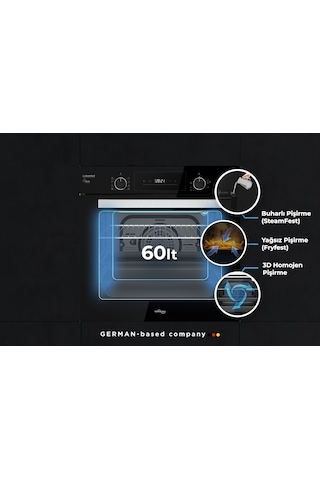 Tommatech TAF6005BS Ankastre Elektrikli Fırın 60 CM Siyah Cam