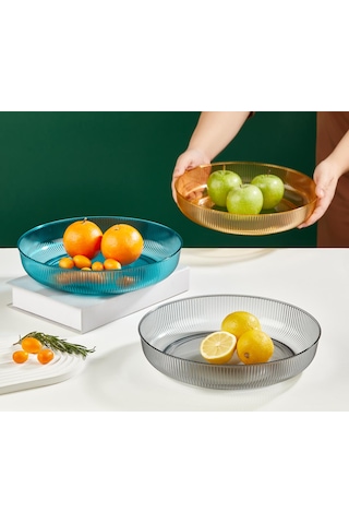 1 Adet Mavi Plastik 28 Cm Sunum Kase Meyvelik Salata Tabağı