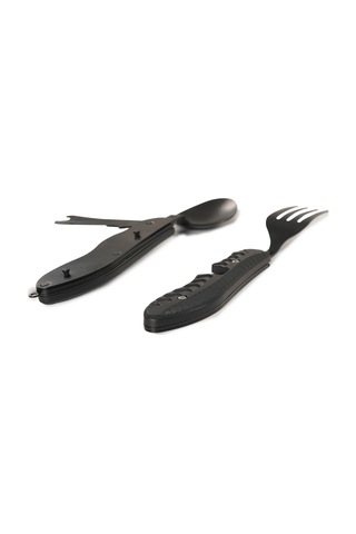 Urban Badger Herja Katlanabilir Çatal Bıçak Kaşık Seti Siyah