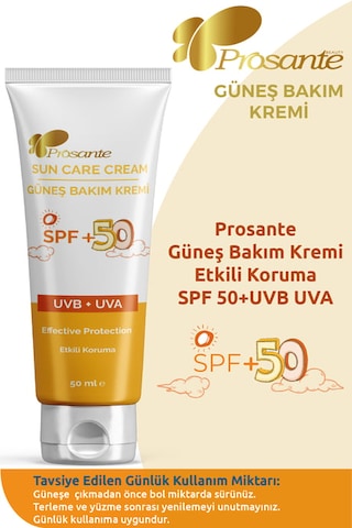 Prosante Güneş Bakım Kremi Spf +50 Çocuk Etkili Koruma 50ml