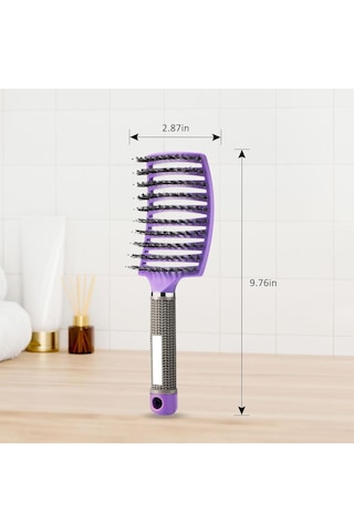Saç Fırçası, Daha Hızlı Fönleme İçin Havalandırmalı Fırça, Islak Kuru Kıvırcık Kalın Düz Saçlar İçin Saç Fırçası Mor Mor