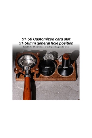 Novahub Ahşap Kahve Presleme İstasyonu - 51-58mm Uyumlu, Ayarlanabilir, Kaymaz Tabanlı Ahşap Model, Diğer