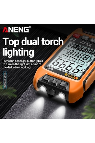 Prestigegoods Aneng Sz02 Akıllı Dijital Multimetre 9999 Counts Otomatik Ölçüm Ncv Evrensel H Turuncu