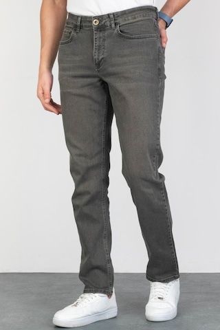 HLT Jeans Erkek Açık Haki Regular Fit Rahat Kesim Esnek Likralı Denim Jeans Kot Pantolon 001