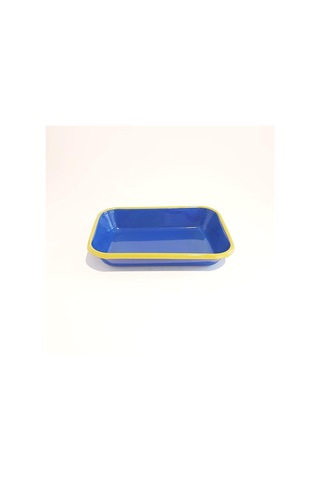 Emaye Meze Tabağı Kobalt F.yeşil 22 X 16 Cm Kobalt