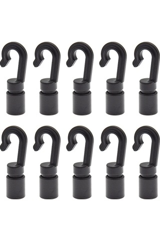 Trendooze 10 Adet Şok Kablosu Kancalı Bungee Kordonu Açık Uçlu