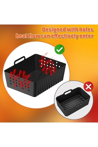 Ulzyvf Sl400uk/sl401 Siyah Silikon Kaplamalı 2'li Air Fryer Yedek Parça Siyah