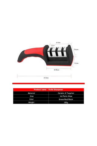 Lmetjma 3 Aşamalı Bıçak Bileyici + 1 Yedek Bileyici Manuel Mutfak Bıçağı Bileyici Tüm Bıçaklar İçin Kc0319