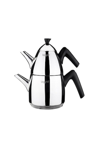 Leggno Joy Çaydanlık Seti 1Lt 2Lt Soft Touch Siyah Çelik