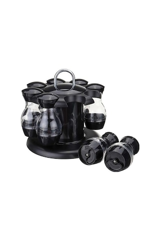 Pazly 18 Parçalı Dönen Baharat Rafı, Paslanmaz Çelik Ve Şeffaf Kavanozlu, Hava Geçirmez, Modern Mutfak Organizatörü Çok Renkli