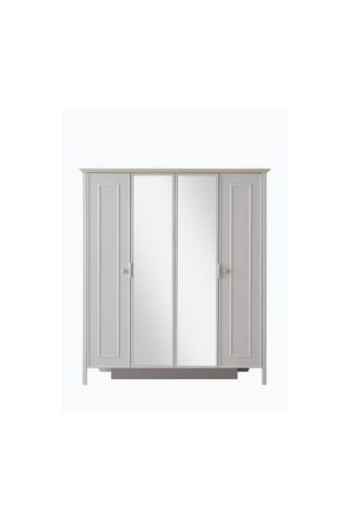 Yakamoz Sis Gri 4 Kapaklı Elbise Dolabı Gardırop 173x56x201cm
