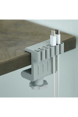 Masa Kenarı 5 Kanallı Kablo Düzenleyicisi - Şarj Kablosu Kulaklık Tutucu