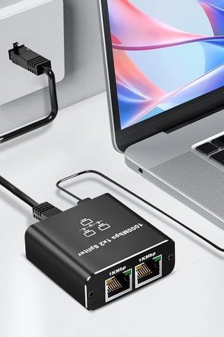 Gigabit Ethernet Anahtarı 2 Bağlantı Noktalı 1000mbps, Rj45 Çoğaltıcı Ethernet Splitter