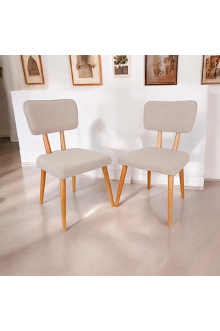 Polly Ahşap Sandalye Krem 6 Adet