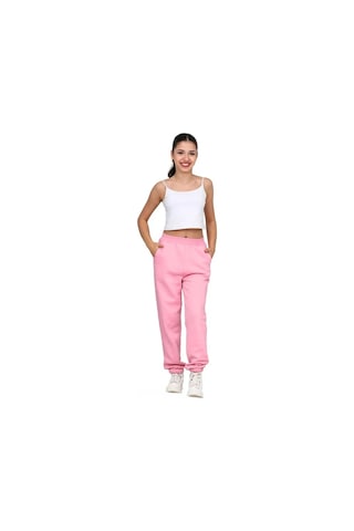 Erdem Kıds Kız Çocuk Paçası Lastikli 3 İplik Şardonlu İçi Pamuklu Okul Eşofman Altı Pantolon Pembe