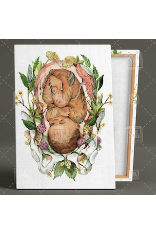 Doğum Kanalındaki Bebek Kadın Doğum Kanvas Tablo 70x100 Cm