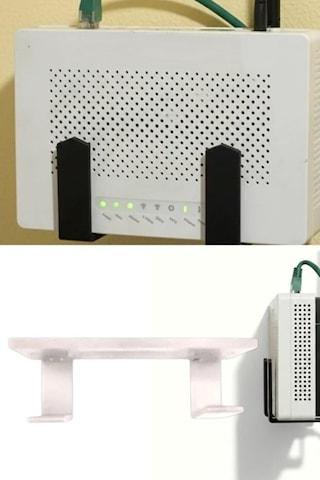 Usin Kendinden Yapışkanlı Duvara Asılabilir Modem Adsl Wifi Router Saklama Duvara Montaj Kutusu Organizer Raf Beyaz Çok Renkli