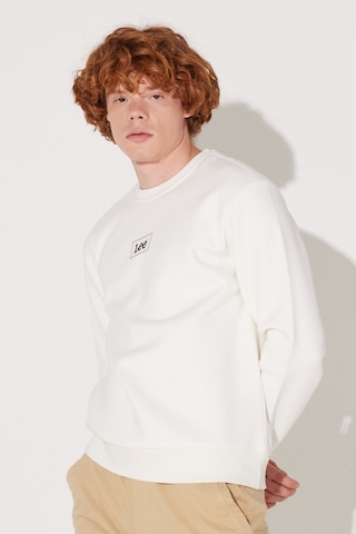 Lee Regular Fit Normal Kesim Sıfır Yaka Sweatshirt L212299102 Kırık Beyaz