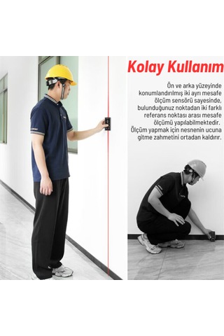 Sndway Sw-dr60 Çift Yön Lazerli Lazermetre 60m+60m Dikey Ve Yatay Ölçüm