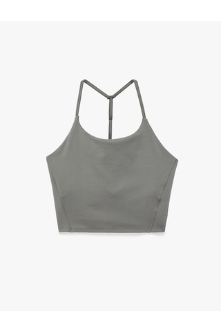 Koton Slim Fit Sırt Detaylı İp Askılı Kolsuz Spor Atlet Gri 7wak30052nk
