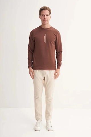 Cazador Slim Fit Mevsimlik 3 İplik Pamuk Karışımlı Sweatshirt-54185 Kahverengi