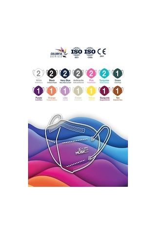 Musk N95 Maske Mix Colorful Kutusu 20 Adet