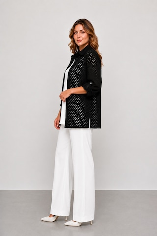 Bihan Store Kadın Kendinden Nakışlı Gömlek Ve Bluz İkili Takım Y26-50142 Siyah-beyaz SİYAH