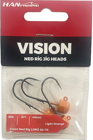 Hanfish Vision Ned Rig Light Orange Jig Head 3/0 No - 7 Gr - 3 Adet