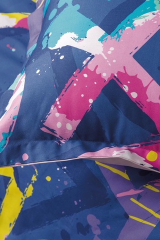 Play 210 Tc 83 Tel Dijital Pamuk Saten Tek Kişilik Nevresim Takımı Çok Renkli