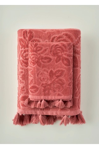Bella Maison %100 Pamuk Rose Jakarlı El Havlusu Mürdüm 30x50 Cm Mürdüm