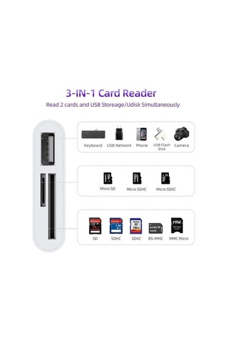 Usb Type C To Sd Microsd Tf Kart Okuyucu Usb 3in1 Çevirici Dönüştürücü Adaptör
