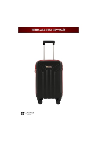 Cotpoly Home Petra Lüx Abs Orta Boy Valiz 65 Cm Kırmızı - Siyah