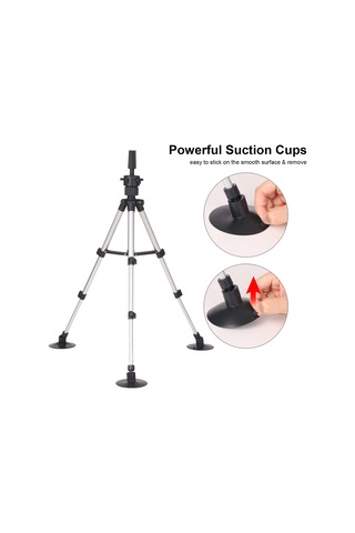 Leezsing "3 Emişli Ayarlanabilir Saç Modeli Standı - Hafif Ve Sağlam Alüminyum" Siyah