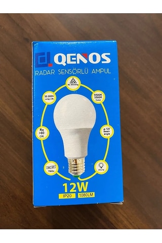 Qenos 12w Radar Sensörlü Led Ampul Beyaz