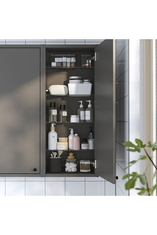 Ikea Havbäck Banyo Duvar Dolabı, Koyu Gri, 40x15x95 Cm