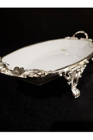 Limoges Paniz Sunum Tabağı Ayaklı 41 Cm Gümüş Whs148