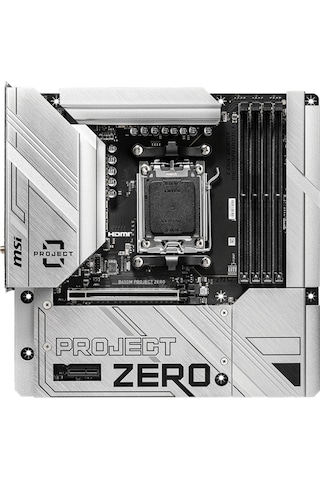 Msı B650m Project Zero Am5 Ddr5 7600mhz Oc Hdmı Dp M.2 Usb3.2 2.5g Lan Wı-fı 6e Matx