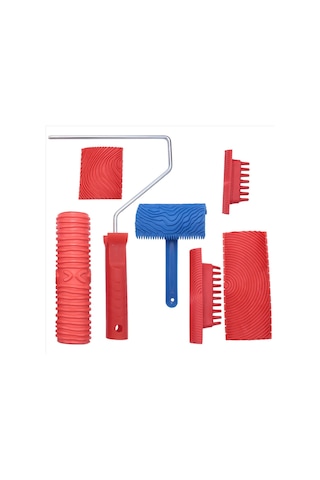 Xurunkeji Ahşap Desenli Alet Seti, 6 Adet 7 İnçlik Desenli Boyama Aleti Ahşap Doku Boya Rulosu Ahşap Desenli Aletler Duvar Odası Sanatı İçin