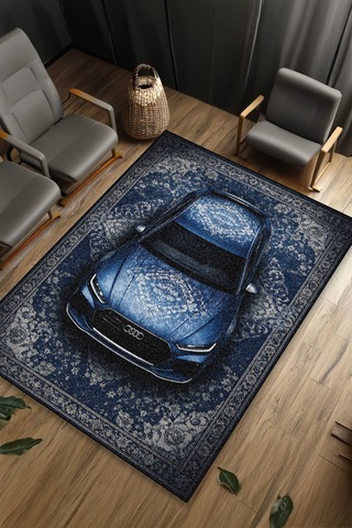 Audi Rs7 Araba Desenli Halı Dijital Baskı Yıkanabilir Kaymaz Taban Leke Tutmaz