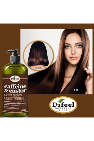Difeel Caffeine & Castor Saç Uzamasını Destekleyen Saç Kremi 1lt