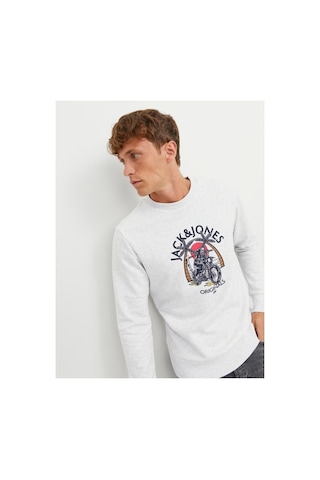 Jack & Jones Jorboney Erkek Beyaz Sweatshirt 12244220-white Siyah