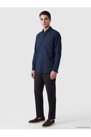 Lcwaıkıkı Classic Lacivert Regular Fit Gabardin Erkek Gömlek